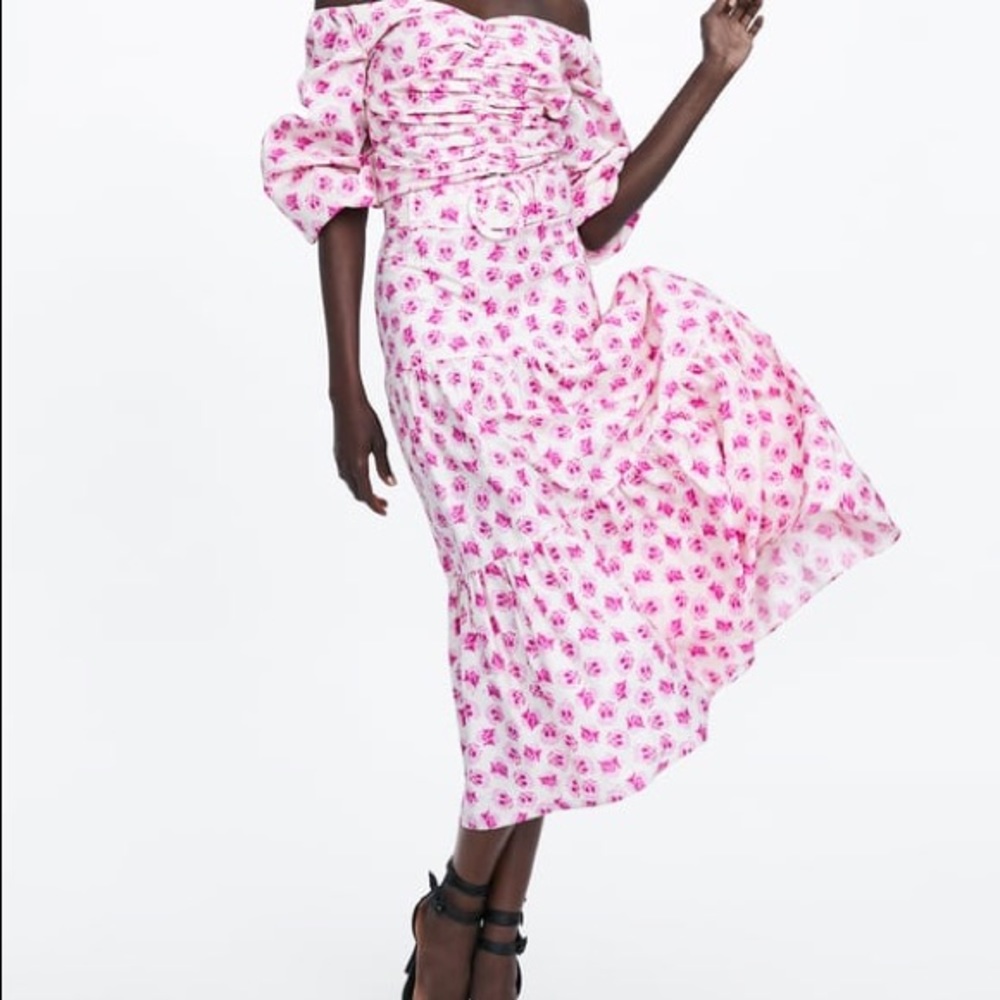 Zara Belted Print Skirt